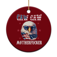 Bald Eagle Patriotic Ceramic Ornament Caw Caw Motherfucker American Flag - Wonder Print Shop