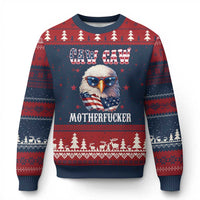 Bald Eagle Patriotic Ugly Christmas Sweater Caw Caw Motherfucker American Flag - Wonder Print Shop