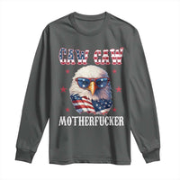 Bald Eagle Patriotic Long Sleeve Shirt Caw Caw Motherfucker American Flag - Wonder Print Shop