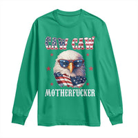 Bald Eagle Patriotic Long Sleeve Shirt Caw Caw Motherfucker American Flag - Wonder Print Shop