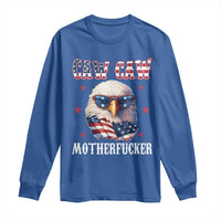 Bald Eagle Patriotic Long Sleeve Shirt Caw Caw Motherfucker American Flag - Wonder Print Shop