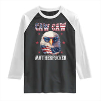 Bald Eagle Patriotic Raglan Shirt Caw Caw Motherfucker American Flag - Wonder Print Shop