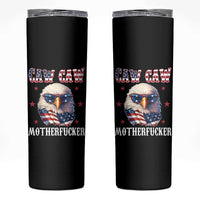 Bald Eagle Patriotic Skinny Tumbler Caw Caw Motherfucker American Flag - Wonder Print Shop
