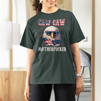 Bald Eagle Patriotic T Shirt For Women Caw Caw Motherfucker American Flag - Wonder Print Shop