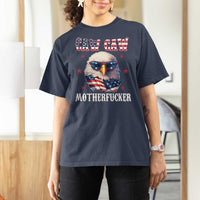 Bald Eagle Patriotic T Shirt For Women Caw Caw Motherfucker American Flag - Wonder Print Shop