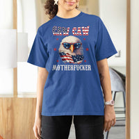 Bald Eagle Patriotic T Shirt For Women Caw Caw Motherfucker American Flag - Wonder Print Shop