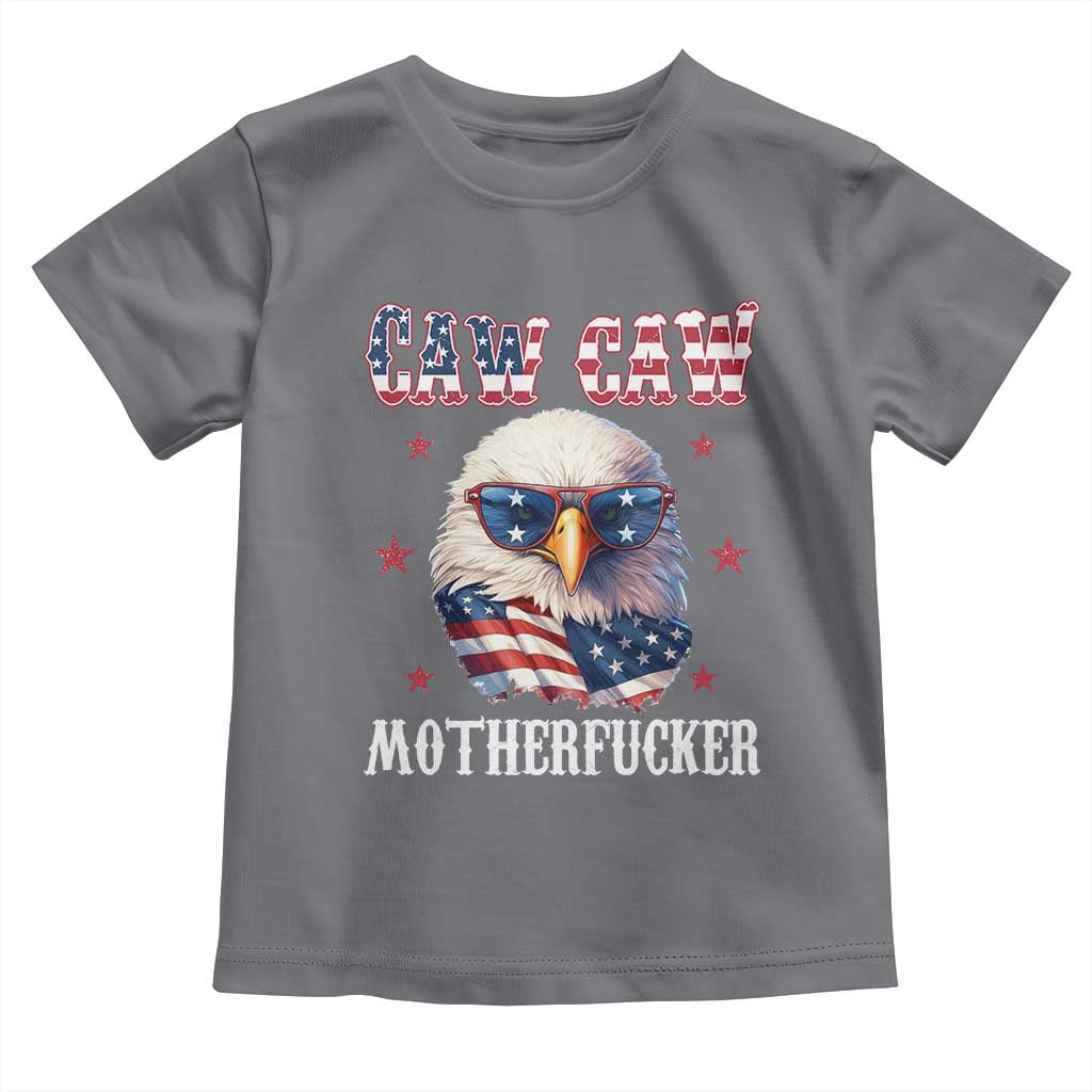 Bald Eagle Patriotic Toddler T Shirt Caw Caw Motherfucker American Flag - Wonder Print Shop