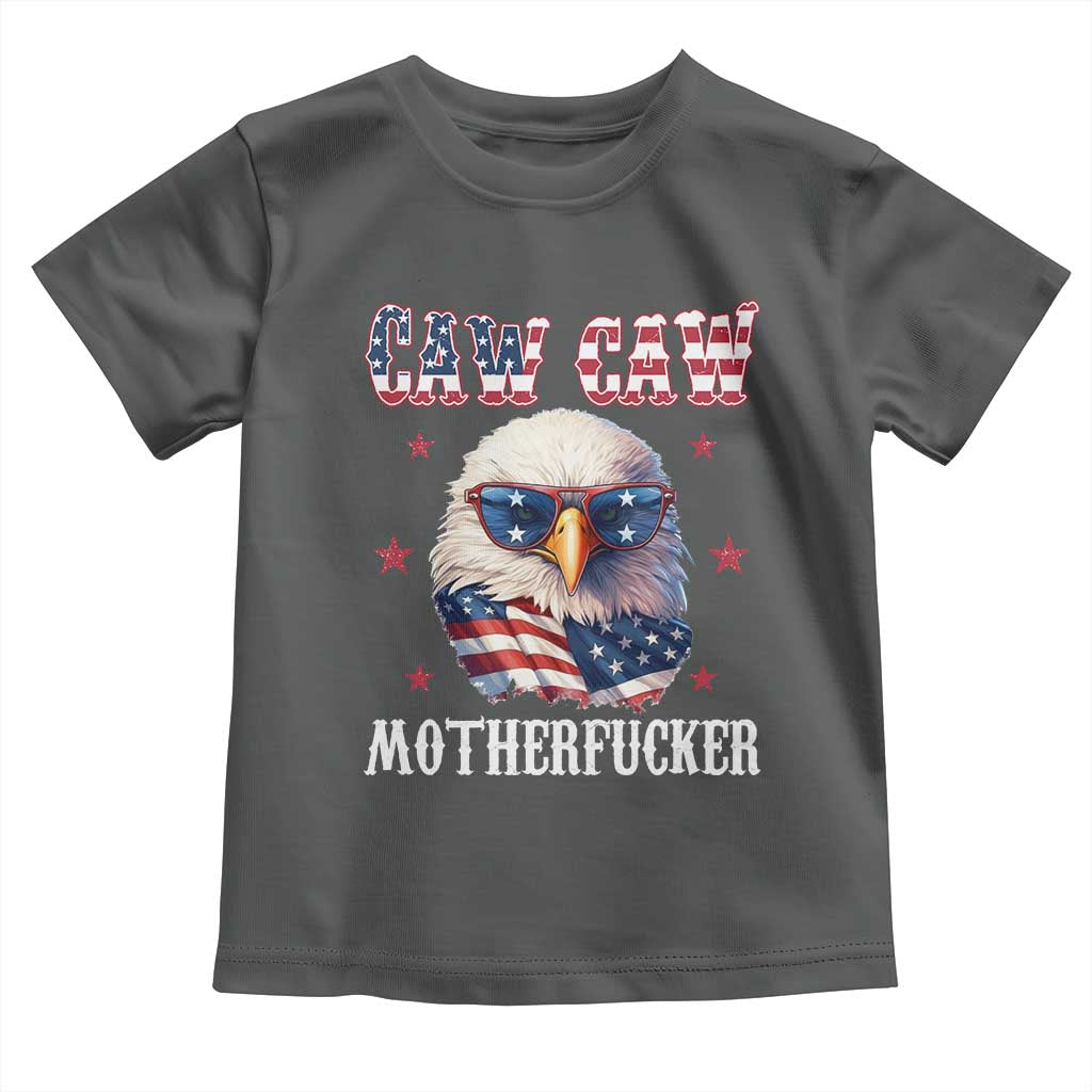 Bald Eagle Patriotic Toddler T Shirt Caw Caw Motherfucker American Flag - Wonder Print Shop