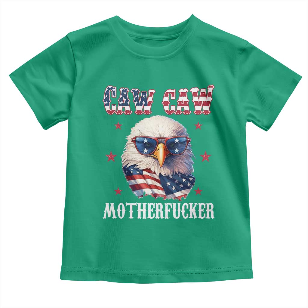 Bald Eagle Patriotic Toddler T Shirt Caw Caw Motherfucker American Flag - Wonder Print Shop