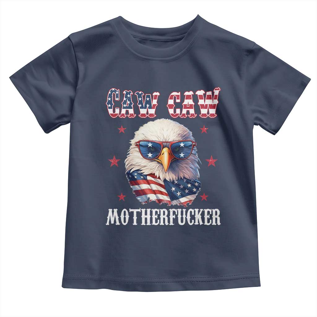 Bald Eagle Patriotic Toddler T Shirt Caw Caw Motherfucker American Flag - Wonder Print Shop