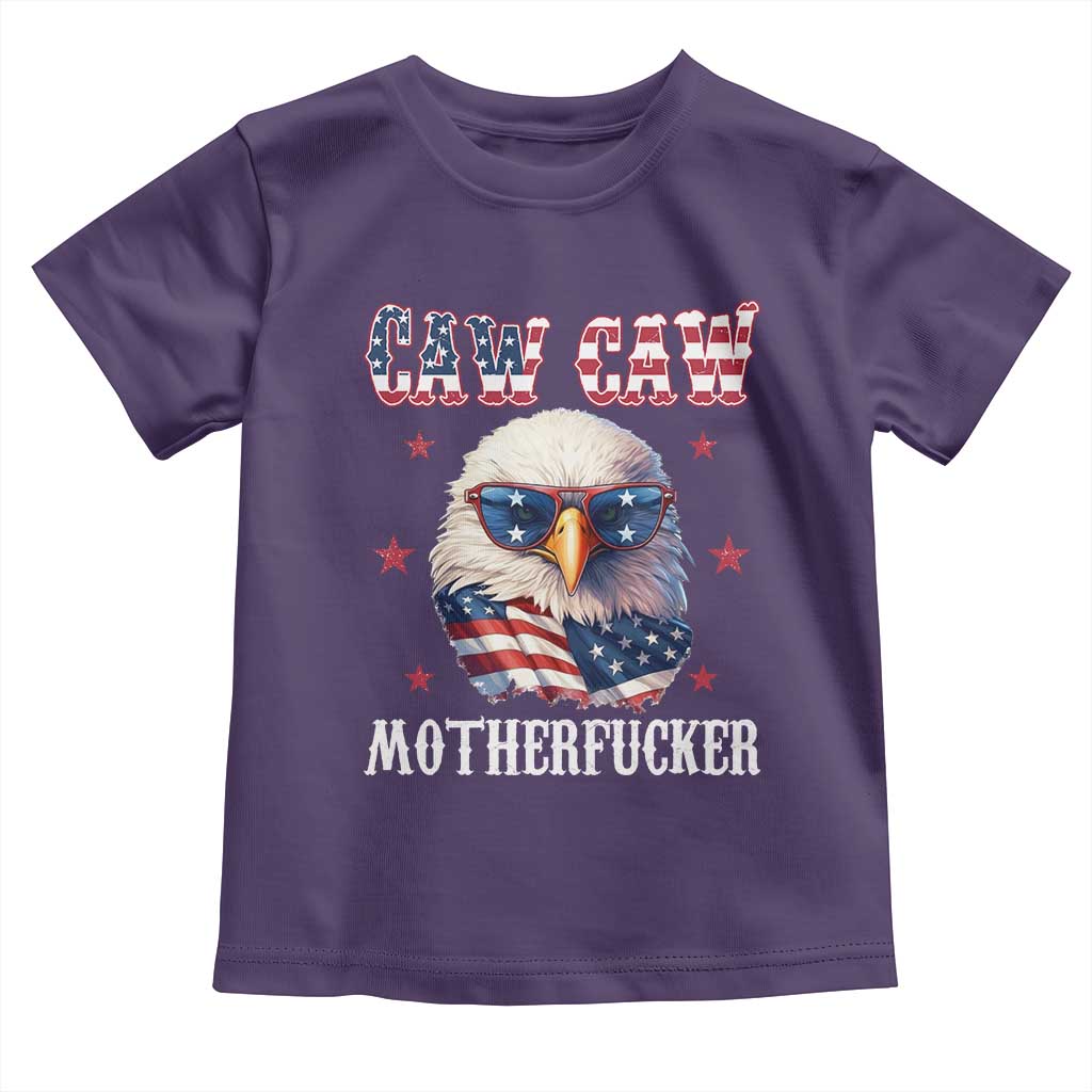 Bald Eagle Patriotic Toddler T Shirt Caw Caw Motherfucker American Flag - Wonder Print Shop