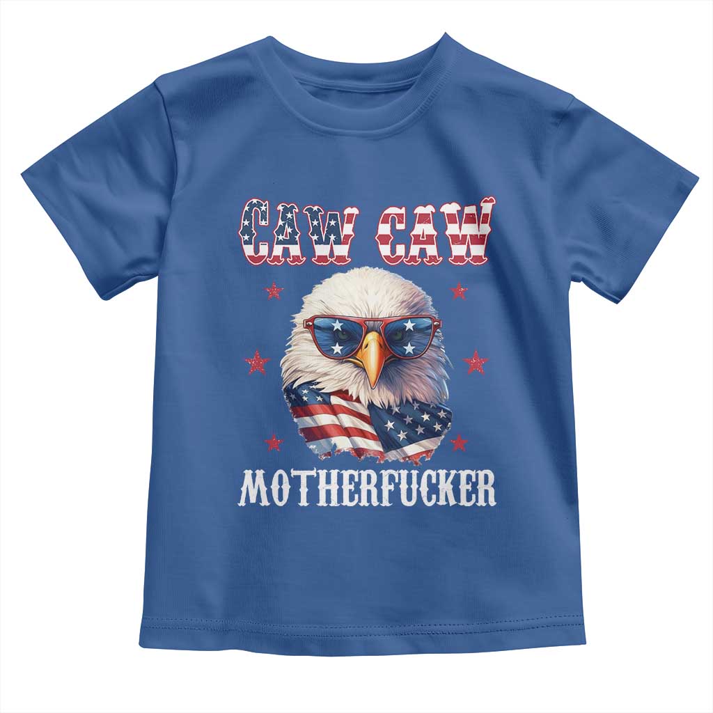 Bald Eagle Patriotic Toddler T Shirt Caw Caw Motherfucker American Flag - Wonder Print Shop