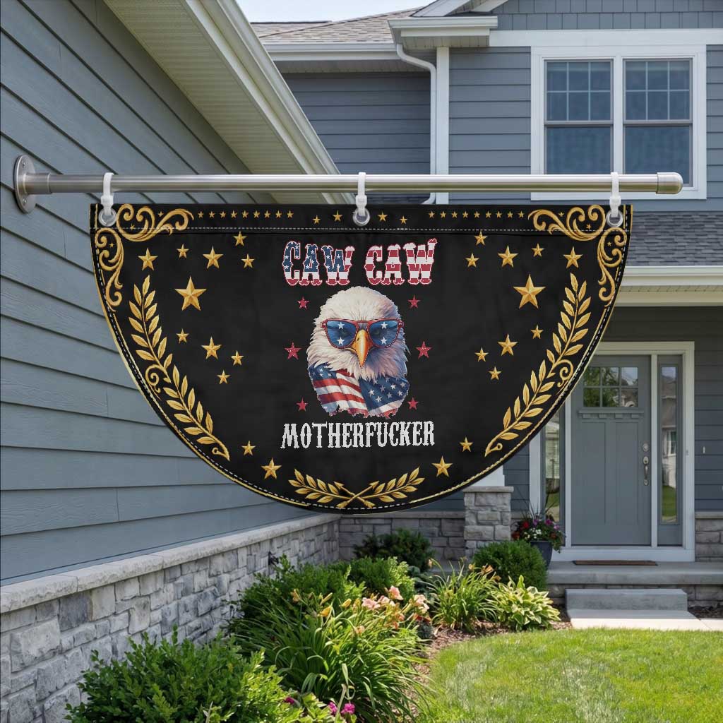 Bald Eagle Patriotic Fan Flag Caw Caw Motherfucker American Flag
