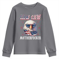 Bald Eagle Patriotic Youth Sweatshirt Caw Caw Motherfucker American Flag - Wonder Print Shop
