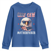 Bald Eagle Patriotic Youth Sweatshirt Caw Caw Motherfucker American Flag - Wonder Print Shop