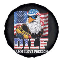 Funny Patriotic 4th Of July Spare Tire Cover Eagle DILF Damn I Love Freedom - Wonder Print Shop