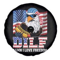 Funny Patriotic 4th Of July Spare Tire Cover Eagle DILF Damn I Love Freedom - Wonder Print Shop