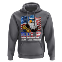 Funny Patriotic 4th Of July Hoodie Eagle DILF Damn I Love Freedom - Wonder Print Shop