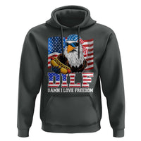 Funny Patriotic 4th Of July Hoodie Eagle DILF Damn I Love Freedom - Wonder Print Shop