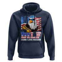 Funny Patriotic 4th Of July Hoodie Eagle DILF Damn I Love Freedom - Wonder Print Shop