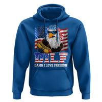 Funny Patriotic 4th Of July Hoodie Eagle DILF Damn I Love Freedom - Wonder Print Shop