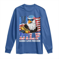 Funny Patriotic 4th Of July Long Sleeve Shirt Eagle DILF Damn I Love Freedom - Wonder Print Shop