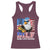 Funny Patriotic 4th Of July Racerback Tank Top Eagle DILF Damn I Love Freedom - Wonder Print Shop