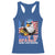 Funny Patriotic 4th Of July Racerback Tank Top Eagle DILF Damn I Love Freedom - Wonder Print Shop