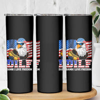 Funny Patriotic 4th Of July Skinny Tumbler Eagle DILF Damn I Love Freedom - Wonder Print Shop