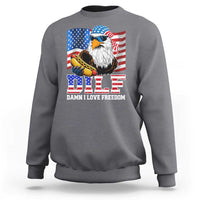 Funny Patriotic 4th Of July Sweatshirt Eagle DILF Damn I Love Freedom - Wonder Print Shop