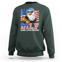 Funny Patriotic 4th Of July Sweatshirt Eagle DILF Damn I Love Freedom - Wonder Print Shop