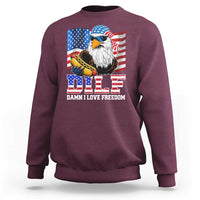 Funny Patriotic 4th Of July Sweatshirt Eagle DILF Damn I Love Freedom - Wonder Print Shop
