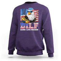 Funny Patriotic 4th Of July Sweatshirt Eagle DILF Damn I Love Freedom - Wonder Print Shop