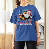 Funny Patriotic 4th Of July T Shirt For Women Eagle DILF Damn I Love Freedom - Wonder Print Shop