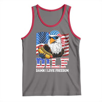 Funny Patriotic 4th Of July Tank Top Eagle DILF Damn I Love Freedom - Wonder Print Shop
