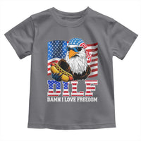 Funny Patriotic 4th Of July Toddler T Shirt Eagle DILF Damn I Love Freedom - Wonder Print Shop