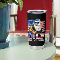 Funny Patriotic 4th Of July Tumbler Cup Eagle DILF Damn I Love Freedom - Wonder Print Shop