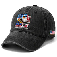 Funny Patriotic 4th Of July Washed Cotton Baseball Cap Eagle DILF Damn I Love Freedom