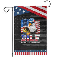 Funny Patriotic 4th Of July Garden Flag Eagle DILF Damn I Love Freedom