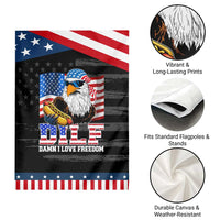 Funny Patriotic 4th Of July Garden Flag Eagle DILF Damn I Love Freedom
