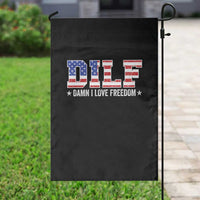 Funny Patriotic 4th Of July Garden Flag DILF Damn I Love Freedom American Flag - Wonder Print Shop