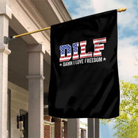 Funny Patriotic 4th Of July Garden Flag DILF Damn I Love Freedom American Flag - Wonder Print Shop