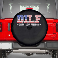 Funny Patriotic 4th Of July Spare Tire Cover DILF Damn I Love Freedom American Flag - Wonder Print Shop