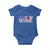 Funny Patriotic 4th Of July Baby Onesie DILF Damn I Love Freedom American Flag - Wonder Print Shop