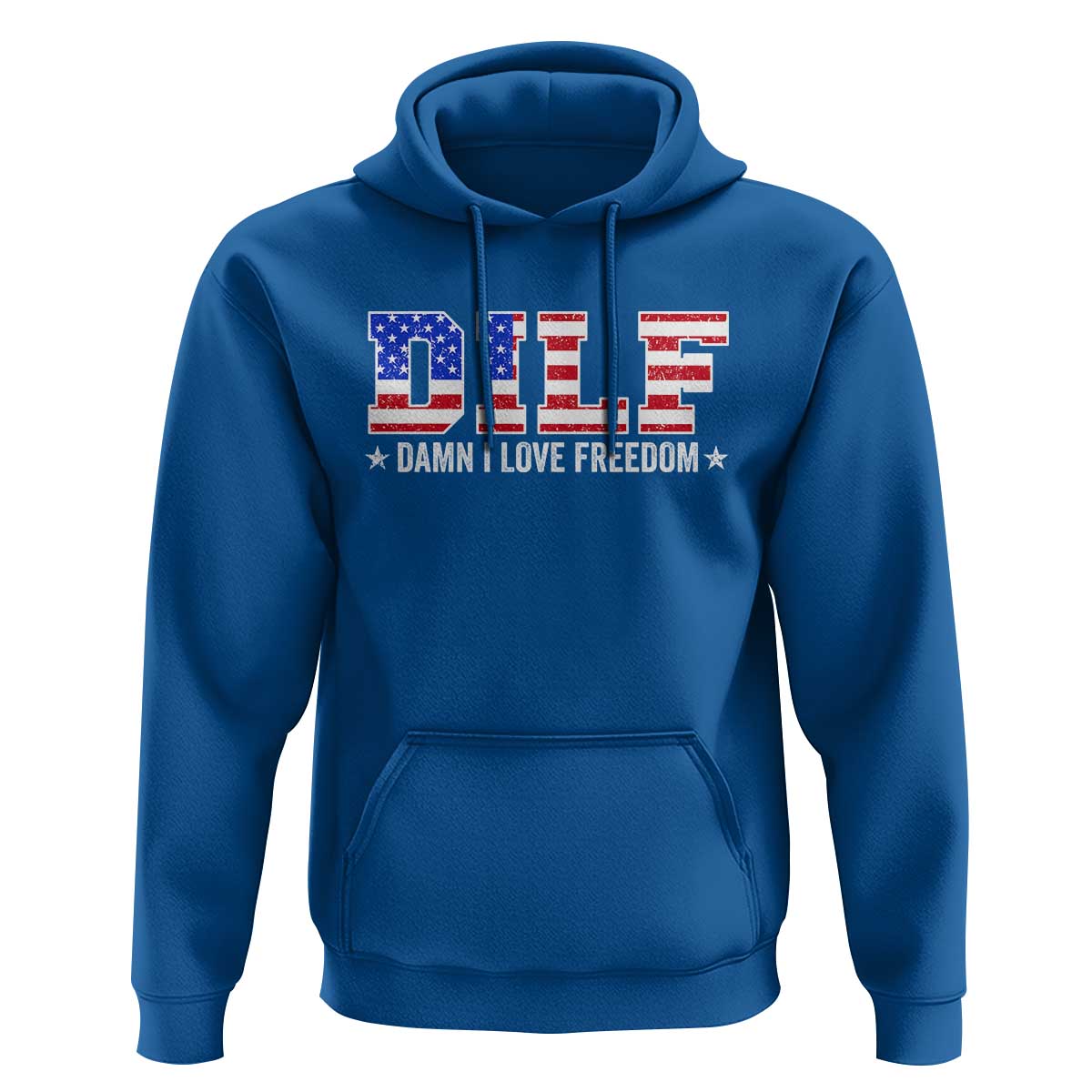 Funny Patriotic 4th Of July Hoodie DILF Damn I Love Freedom American Flag - Wonder Print Shop