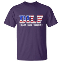 Funny Patriotic 4th Of July T Shirt DILF Damn I Love Freedom American Flag - Wonder Print Shop
