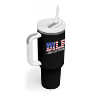 Funny Patriotic 4th Of July Tumbler With Handle DILF Damn I Love Freedom American Flag - Wonder Print Shop