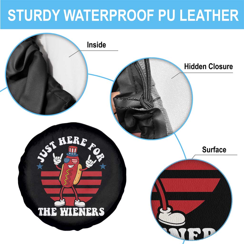 Funny 4th Of July Spare Tire Cover I'm Just Here for The Wieners Hot Dog - Wonder Print Shop