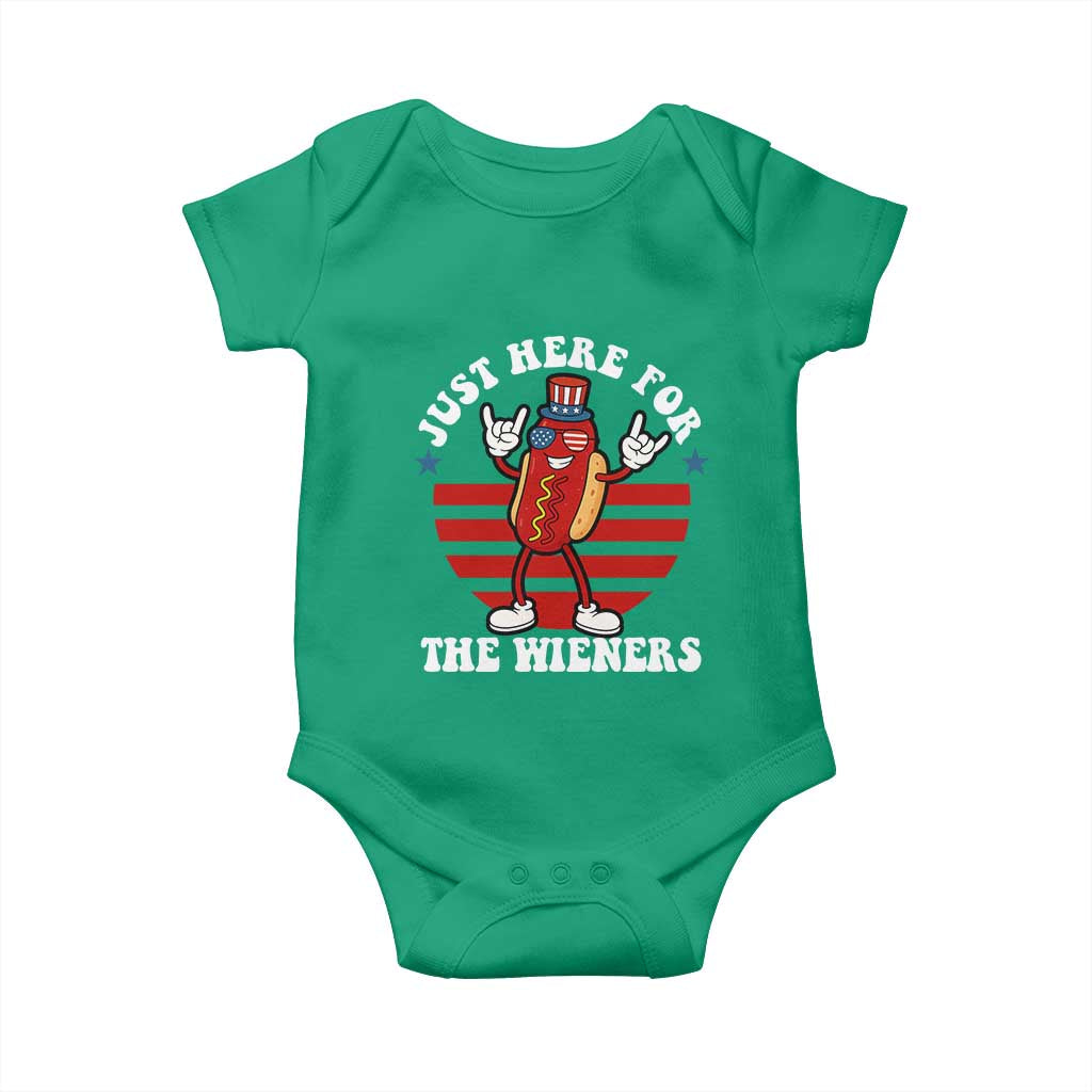 Funny 4th Of July Baby Onesie I'm Just Here for The Wieners Hot Dog - Wonder Print Shop