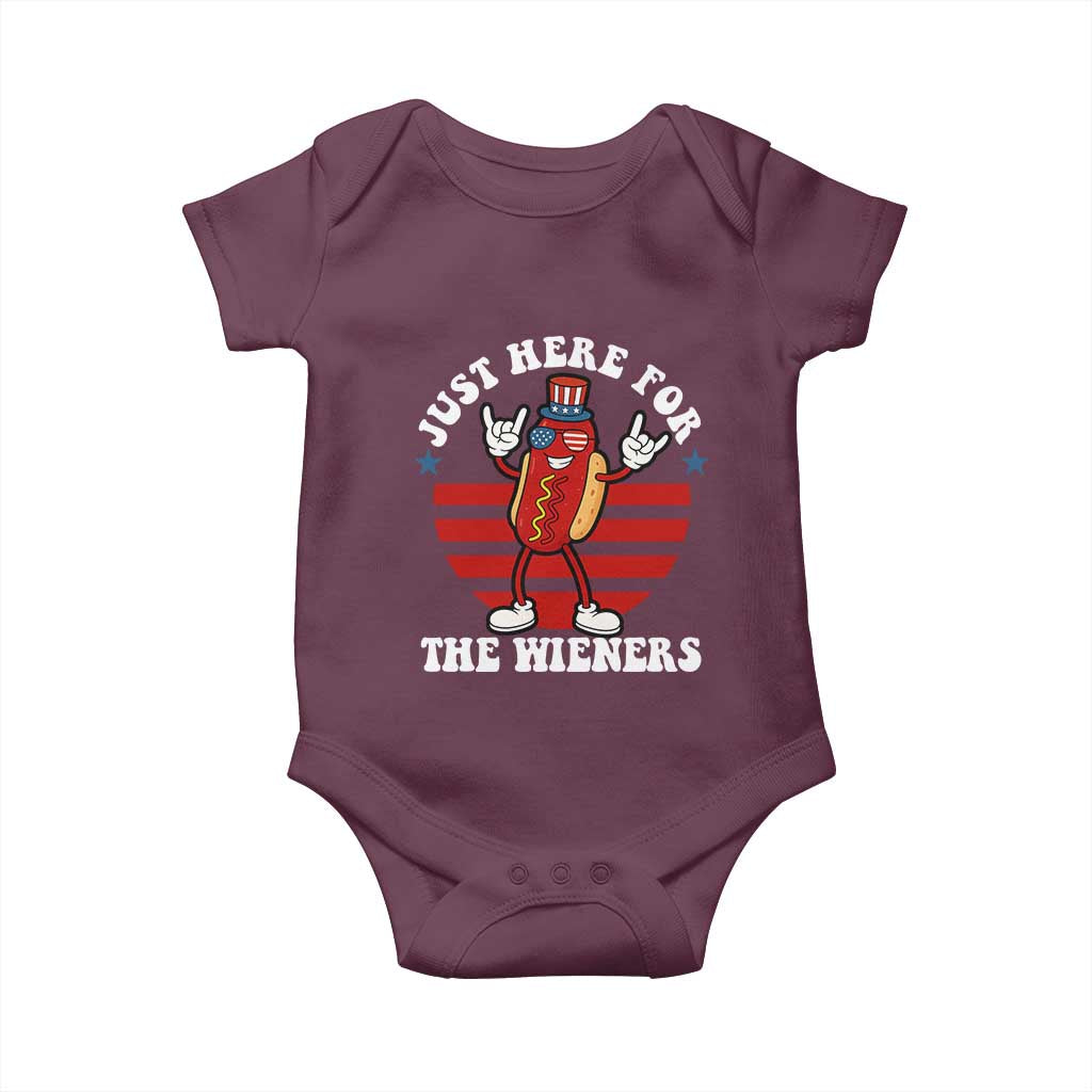 Funny 4th Of July Baby Onesie I'm Just Here for The Wieners Hot Dog - Wonder Print Shop